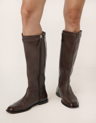 High Leg Leather Riding Boot