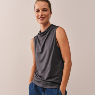 Asymmetric Lyocell Jersey Top | New In Clothing | The White