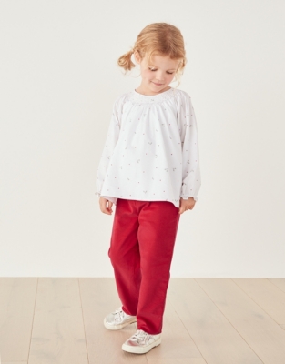 Holly & Hearts Smocked Blouse & Cord Pants Set (18mths6yrs) Girls