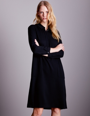 white company black dress