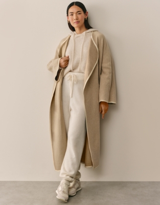 Honeycomb Stitch Hoodie with Alpaca