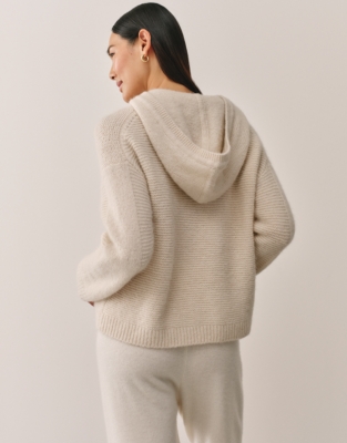 Honeycomb Stitch Hoodie with Alpaca