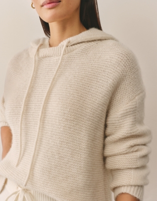 Honeycomb Stitch Hoodie with Alpaca