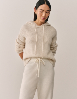 Honeycomb Stitch Hoodie with Alpaca