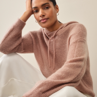 Honeycomb Stitch Hoodie with Mohair