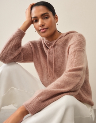 Honeycomb Stitch Hoodie with Mohair