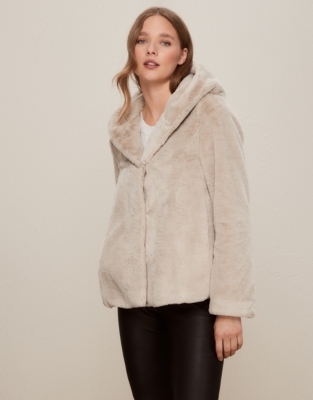 Hooded FauxFur Coat All Clothing Sale The White Company US