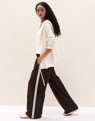 Hooded Knit Cardigan with Wool