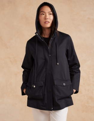 Black hotsell hooded mac