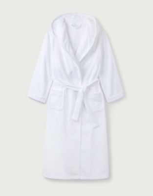 Hooded Velour Robe Robes & Dressing Gowns The White Company UK
