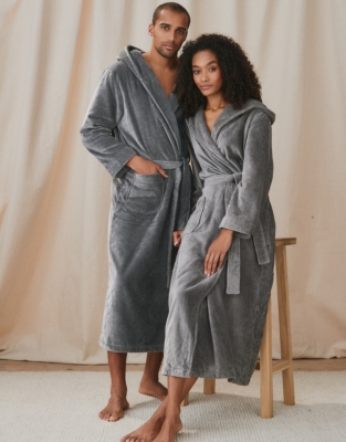 Hooded Velour Robe, Sleepwear