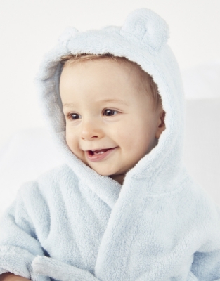 Bear Ears Baby Robe 0 12mths Bear Hugs The White Company UK