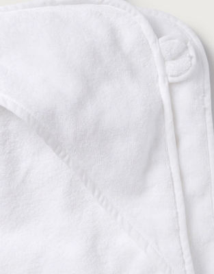 white company hooded towel