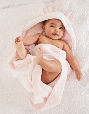 white company hooded towel