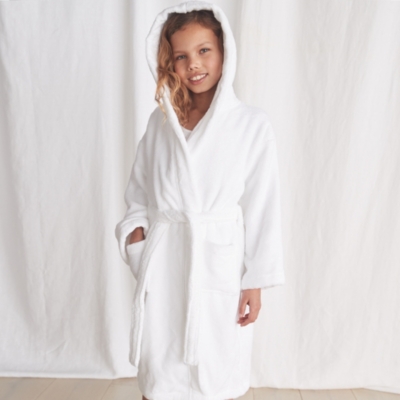 White company best sale girls dressing gown