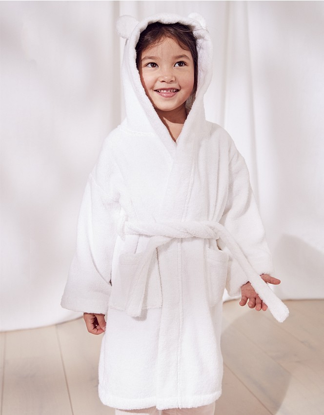 1-1 1/2Y 1-5yrs Hydrocotton Robe with Ears The White Company Clothing Loungewear Bathrobes 