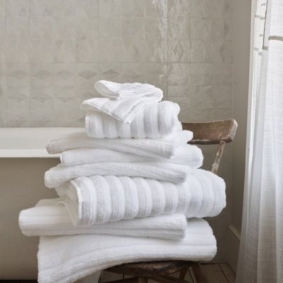 white company bath towels