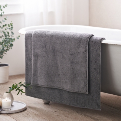 The White Company Egyptian Cotton Bath Mat, Soft Gray, Size: Large