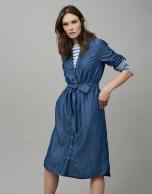 Indigo Tencel Dress | Clothing Sale | The White Company UK