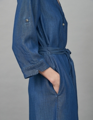 white company denim dress