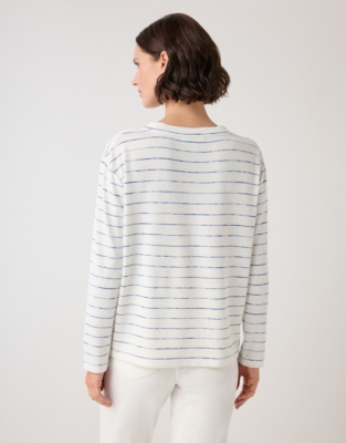 Irregular Stripe Boxy Jersey Top