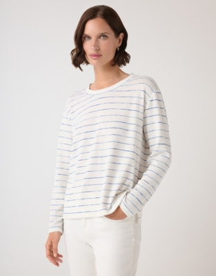 Irregular Stripe Boxy Jersey Top