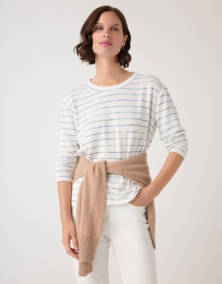 Irregular Stripe Boxy Jersey Top