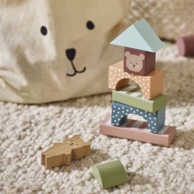 Jabadabado Wooden Teddy Bear Building Blocks