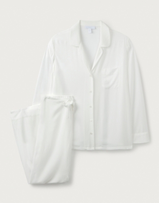 Jacquard Dot Classic Pyjama Set | Pyjamas | The White Company UK