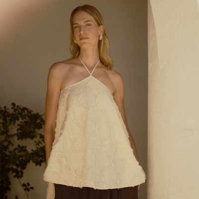 Jacquard Halter Neck Top