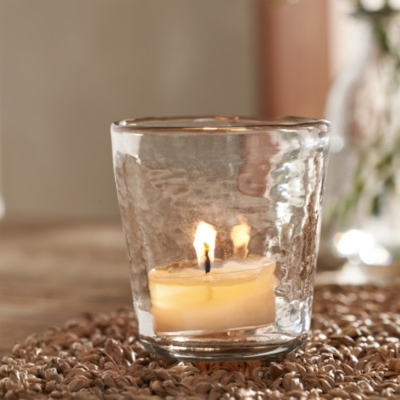 Jago Hammered Glass Tealight Holder – Small