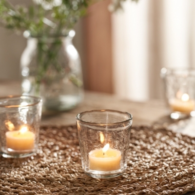 Jago Hammered Glass Tealight Holder – Small