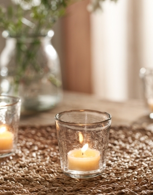 Jago Hammered Glass Tealight Holder – Small