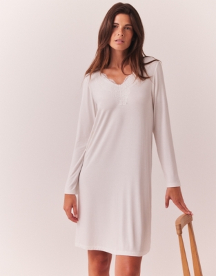 Jersey Appliqué Lace V-Neck Nightie | Nightwear & Robes Sale | The ...