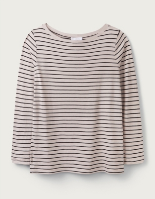 Jersey Boat-Neck Stripe Top | Clothing Sale | The White Company UK