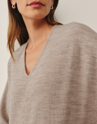 Jersey Boiled Wool Batwing Dress