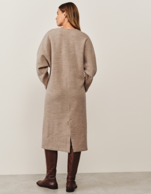 Jersey Boiled Wool Batwing Dress