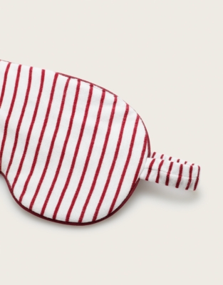 Jersey Brushed Organic-Cotton Stripe Eye Mask