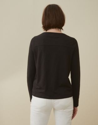 Jersey Button-Through T-Shirt