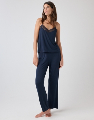 Jersey Cami V-Neck Lace Pyjama Set