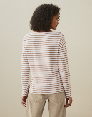 Jersey Caramel Stripe TShirt Tops & Blouses The White Company US
