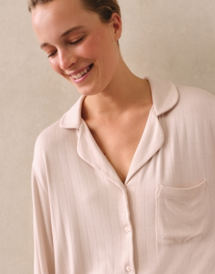 Jersey Classic Flat Rib Pyjama Set - Blush