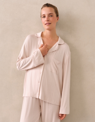 Jersey Classic Flat Rib Pyjama Set - Blush