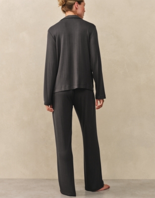 Jersey Classic Flat Rib Pyjama Set - Graphite