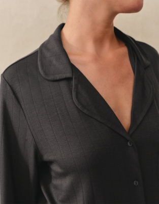 Jersey Classic Flat Rib Pyjama Set - Graphite