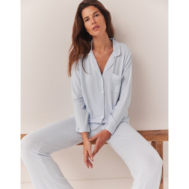 Jersey Classic Piped Pyjama Set | Pyjamas | The White Company