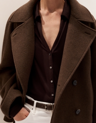 Jersey Crepe Button Through Shirt