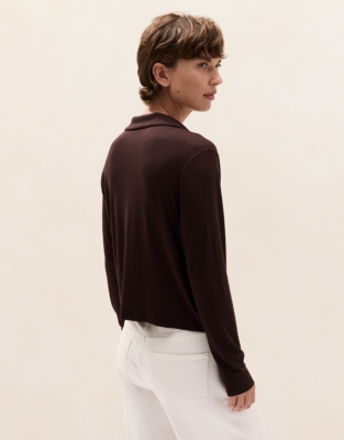 Jersey Crepe Button Through Shirt