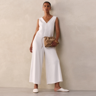 Jersey Cropped Wide Leg Jumpsuit