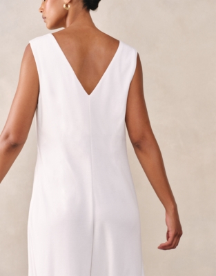 Jersey Cropped Wide Leg Jumpsuit - Ivory